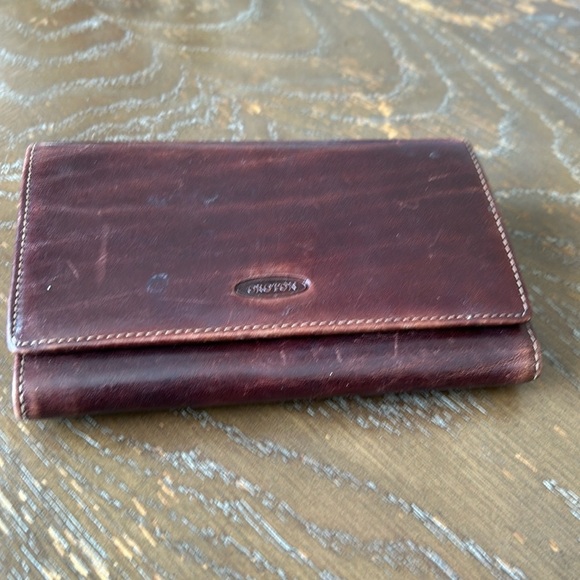 VTG Oroton Brown mahogany, Wallet trifold with coin compartment - Picture 1 of 7